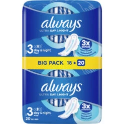 Always® Ultra Day & Night Mit Flügeln Damenbinden BigPack 20ST