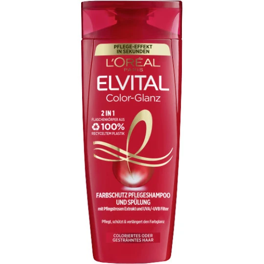 L'Oreal Elvital Color Glanz 2in1 Farbschutz Pflege-Shampoo Und Spülung 300ML