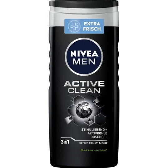 NIVEA Men 3in1 Duschgel Active Clean 250ML 1 NIVEA Men 3in1 Duschgel Active Clean 250ML