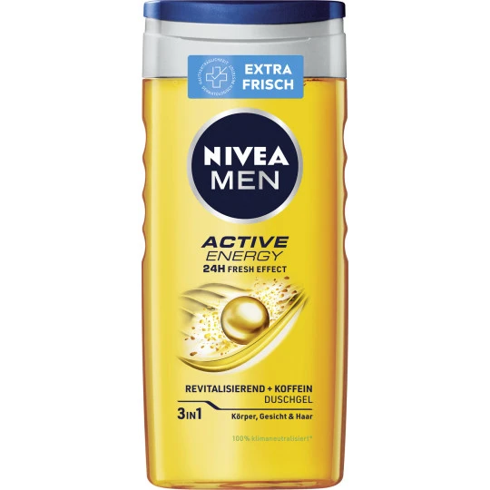 NIVEA Men 3in1 Duschgel Active Energy 24H Fresh Effect 250ML 1 NIVEA Men 3in1 Duschgel Active Energy 24H Fresh Effect 250ML