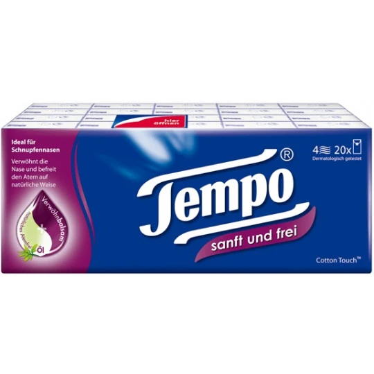 Tempo Sanft & Frei Taschentücher Mit Pflegebalsam 20x 9ST 1 Tempo Sanft & Frei Taschentücher Mit Pflegebalsam 20x 9ST